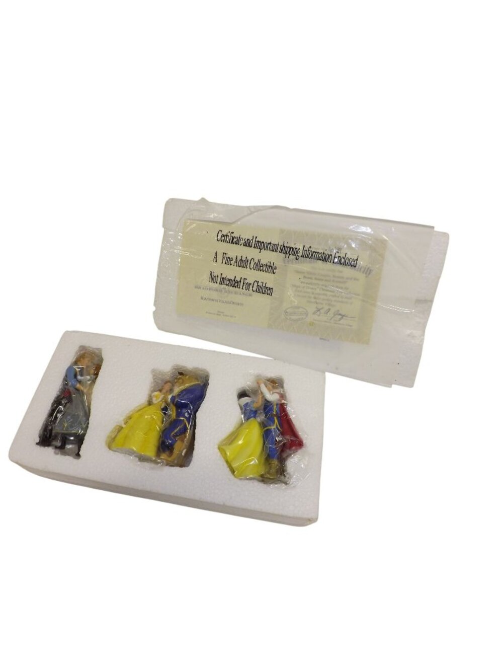 Disney Hawthorne Village Bradford Exchange Princess Couples COA Belle Snow White